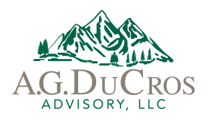 A green background with the words " g. Ducre advisory, llc."