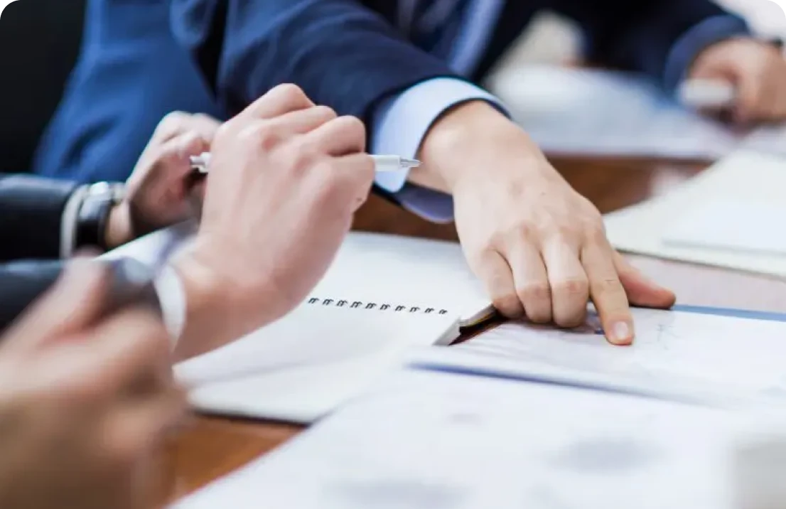Professional review of documents in office